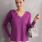 بليزر مع زمة وأزرار عند الخصر باللون البني (copy)