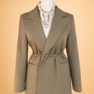 بليزر باللون الزيتي مع رباط على الخصر