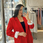 بنطلون قماش باللون البيج قصة زارا