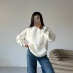 بليزر مع زمة وأزرار عند الخصر باللون البني (copy)