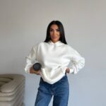 بليزر مع زمة وأزرار عند الخصر باللون البني (copy)