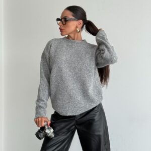 بليزر مع زمة وأزرار عند الخصر باللون البني (copy)