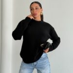 بليزر مع زمة وأزرار عند الخصر باللون البني (copy)