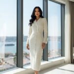 بليزر مع زمة وأزرار عند الخصر باللون البني (copy)