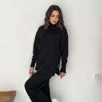 بليزر مع زمة وأزرار عند الخصر باللون البني (copy)