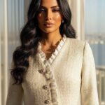 بليزر مع زمة وأزرار عند الخصر باللون البني (copy)