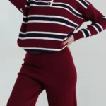 بليزر مع زمة وأزرار عند الخصر باللون البني (copy)