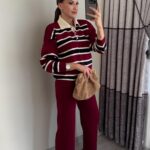 بليزر مع زمة وأزرار عند الخصر باللون البني (copy)