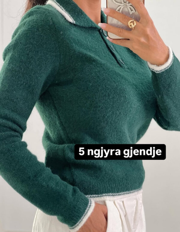 بليزر مع زمة وأزرار عند الخصر باللون البني (copy)