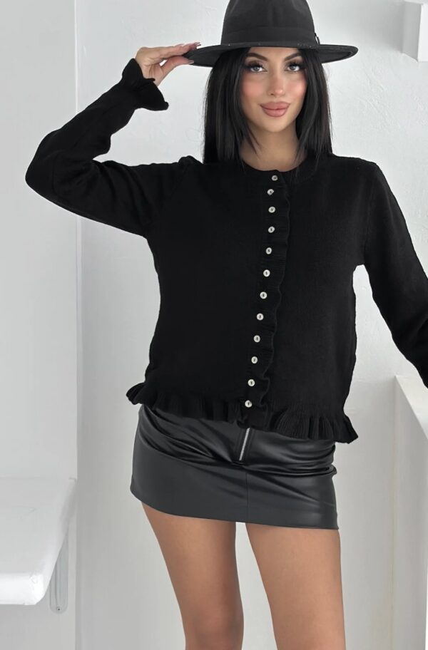 بليزر مع زمة وأزرار عند الخصر باللون البني (copy)