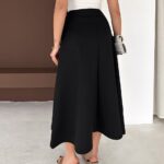 تنورة ردة ربط عالخصر باللون الأسود