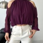 بنطلون قماش باللون البيج قصة زارا