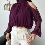 بنطلون قماش باللون البيج قصة زارا