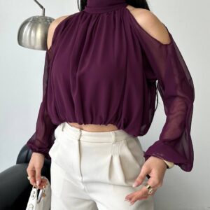 بنطلون قماش باللون البيج قصة زارا