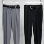 بنطلون قماش اجر ستريت ضيقة