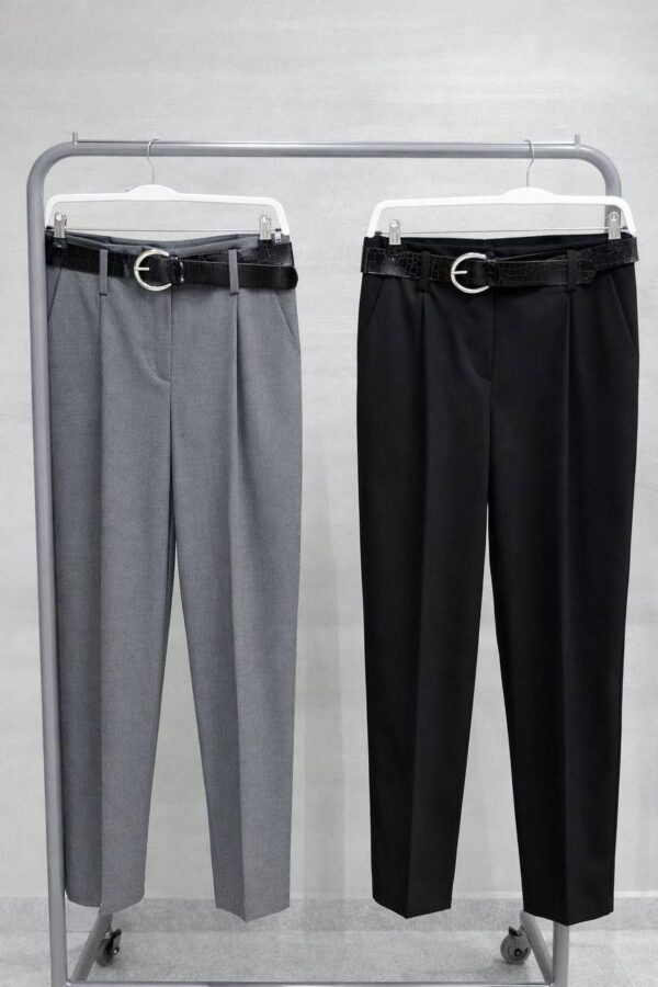 بنطلون قماش اجر ستريت ضيقة