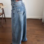 oversize بنطلون جينز فاتح